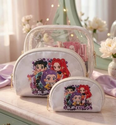 Sets Guerrerar K-Pop Huntrix con 3 cosmetiqueras/Nesecér